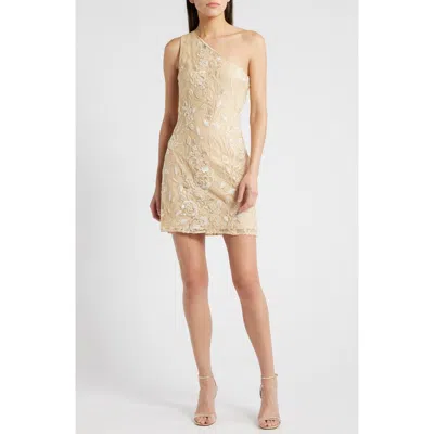 Sonya Moda Maysa Lace Beaded One-shoulder Minidress