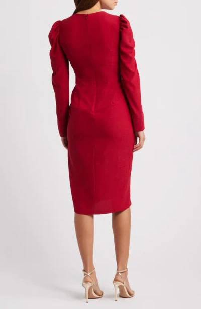 Julia Jordan Side Ruched Long Sleeve Midi Dress