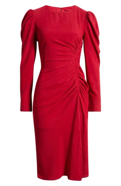 Julia Jordan Side Ruched Long Sleeve Midi Dress