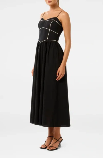 Ever New Gemma Contrast Piping Cotton Midi Dress