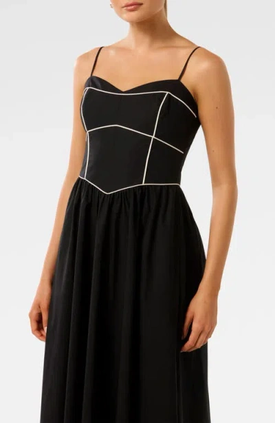 Ever New Gemma Contrast Piping Cotton Midi Dress