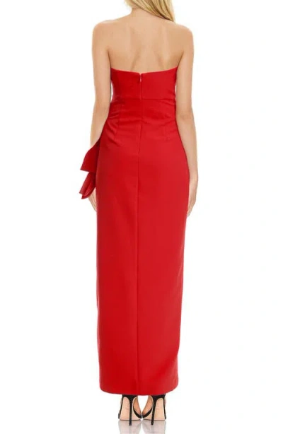 Jewel Badgley Mischka Side Bow Strapless Gown