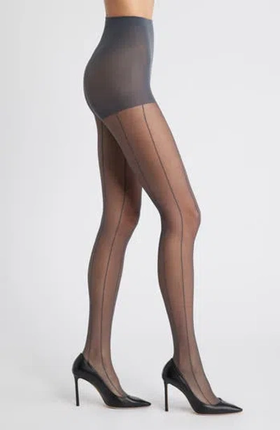 Hue Metallic Pinstripe Control Top Tights