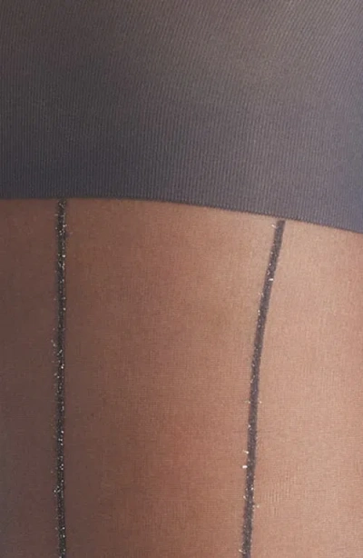 Hue Metallic Pinstripe Control Top Tights