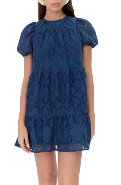 Adelyn Rae Bessie Tiered Lace Minidress