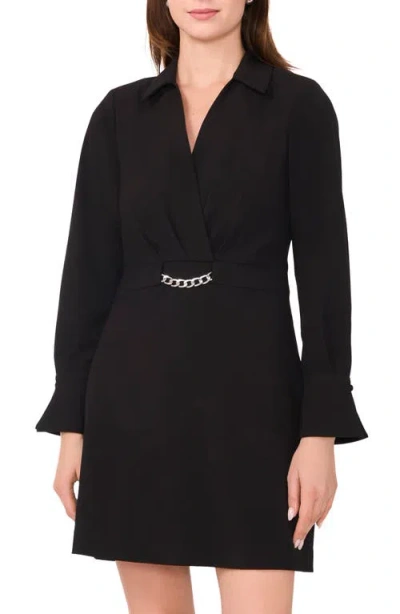 Halogen ® Chain Long Sleeve Minidress In Black