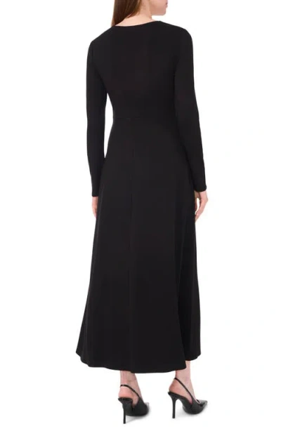 Halogen ® Twist Front Long Sleeve Midi Dress In Black