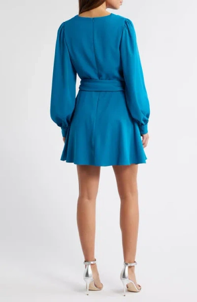 Black Halo Russel Tie Waist Long Sleeve Minidress