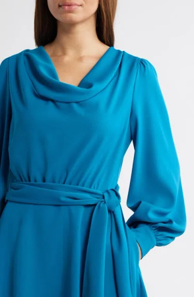 Black Halo Russel Tie Waist Long Sleeve Minidress