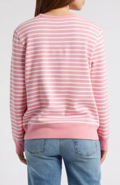 Caslon ® Ciao Stripe Appliqué Sweatshirt In Pink