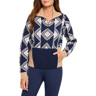 Nz Active By Nic+zoe Double Diamond Half Zip Sweater