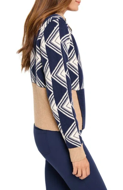 Nz Active By Nic+zoe Double Diamond Half Zip Sweater