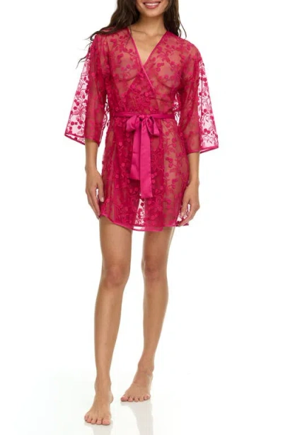Flora Nikrooz Meg Embroidered Wrap Robe