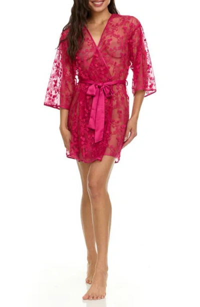 Flora Nikrooz Meg Embroidered Wrap Robe