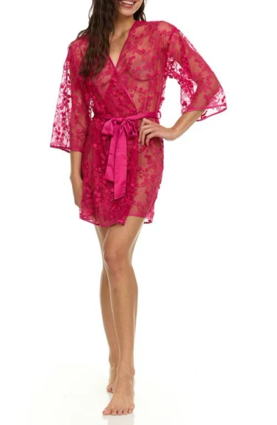 Flora Nikrooz Meg Embroidered Wrap Robe