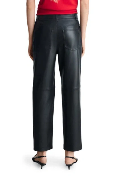 Mango Faux Leather Straight Leg Pants In Black