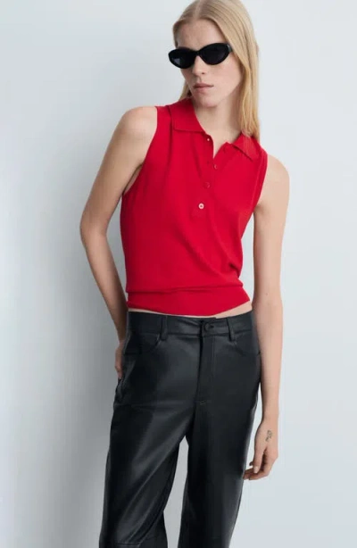 Mango Faux Leather Straight Leg Pants In Black
