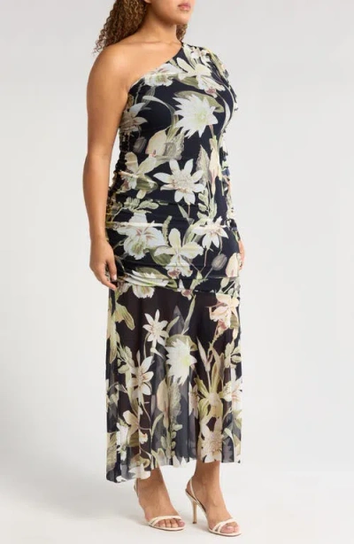 Chelsea28 Drape Ruffle One-shoulder Maxi Dress