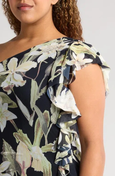Chelsea28 Drape Ruffle One-shoulder Maxi Dress