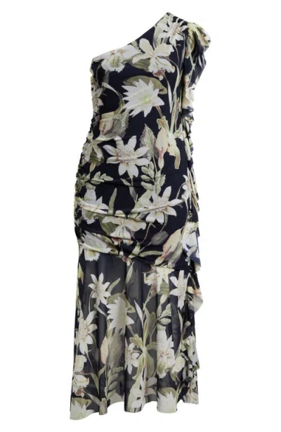Chelsea28 Drape Ruffle One-shoulder Maxi Dress