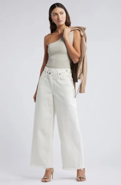 Open Edit Luxe Sculpt Rib One-shoulder Top