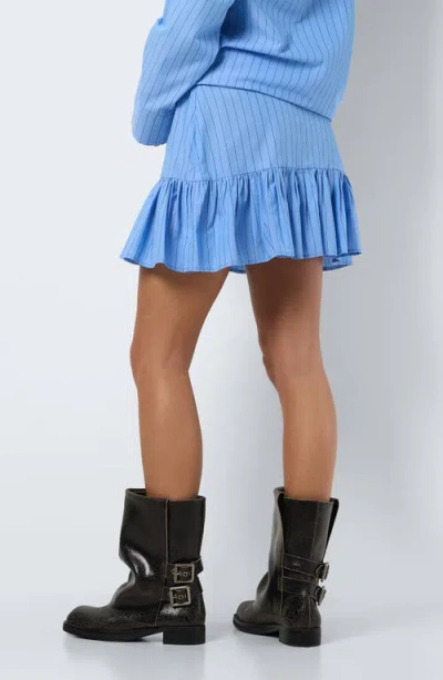 Noisy May Freja Pinstripe Cotton Miniskirt