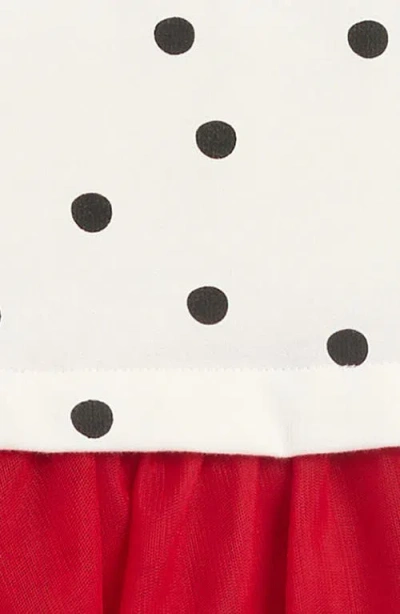 Sammy + Nat Valentine's Day Tulle Accent Sweatshirt Dress In Red