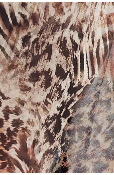 Lioness Banks Animal Print High-low Wrap Midi Skirt