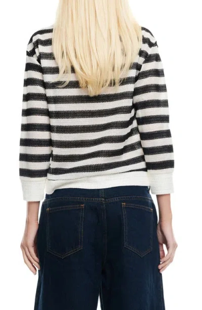 Lioness Stripe Johnny Collar Crop Sweater