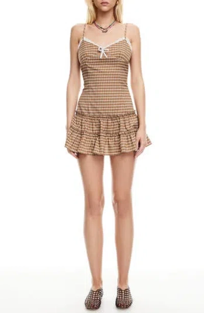 Lioness Yves Plaid Minidress