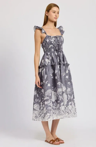 En Saison Sydney Floral Tiered Midi Sundress