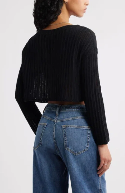 Bp. Open Stitch Crop Sweater
