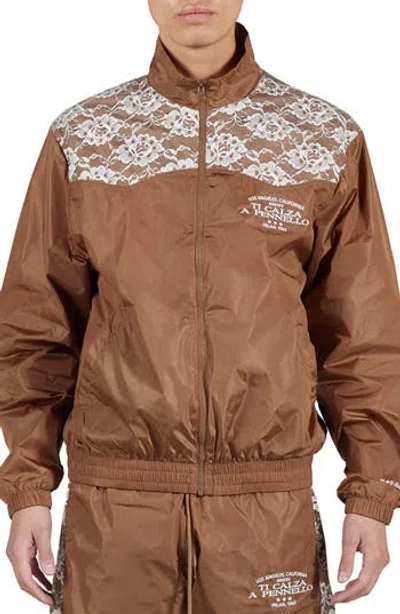 Pleasures Francesca Floral Lace Nylon Track Jacket
