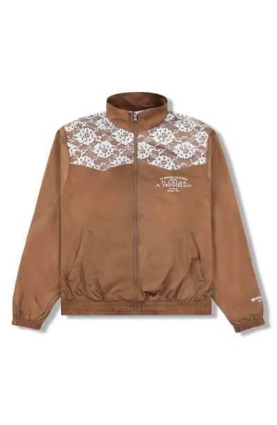 Pleasures Francesca Floral Lace Nylon Track Jacket