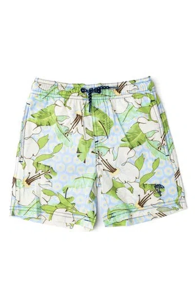 Shade Critters Hibiscus Swim Trunks In Green