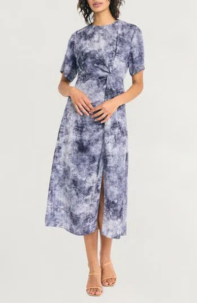 Luxely Short Sleeve Twisted Midi Dress