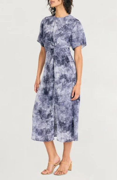 Luxely Short Sleeve Twisted Midi Dress