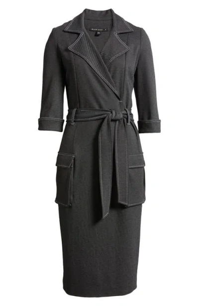 Black Halo Iria Tie Belt Denim Sheath Dress