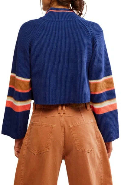 Free People Greta Stripe Half Zip Sweater