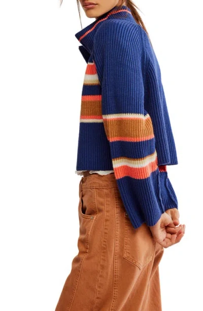 Free People Greta Stripe Half Zip Sweater