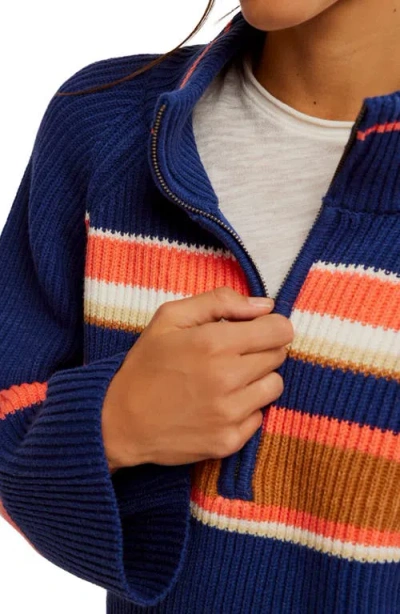 Free People Greta Stripe Half Zip Sweater