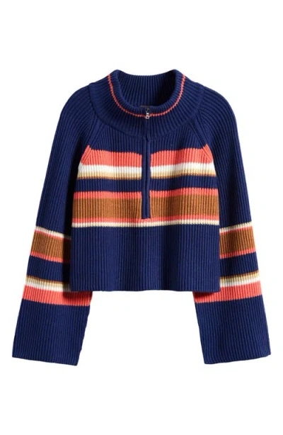 Free People Greta Stripe Half Zip Sweater