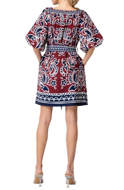 Ciebon Arya Print Tie Waist Dress