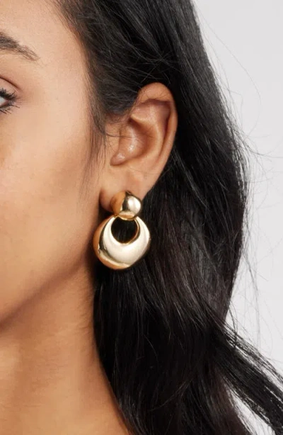 Open Edit Polished Frontal Hoop Earrings