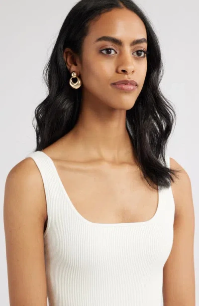 Open Edit Polished Frontal Hoop Earrings