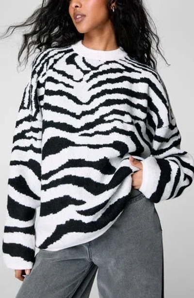 Nasty Gal Zebra Oversize Sweater