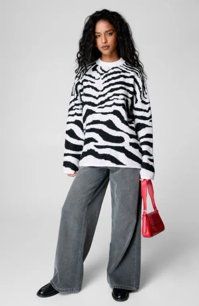 Nasty Gal Zebra Oversize Sweater