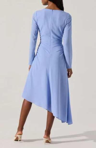 Astr The Label Long Sleeve Asymmetric Hem Midi Dress