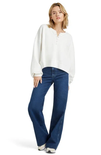 Splendid Henley Balloon Sleeve Sweatshirt