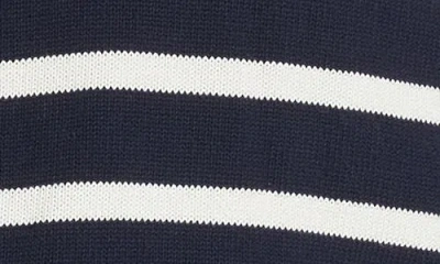 Wayf Port Stripe Johnny Collar Cotton Sweater